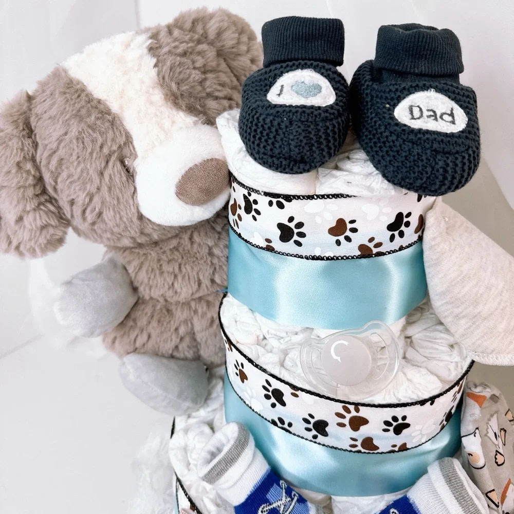 Puppy Diaper Cake, Baby Shower Gift